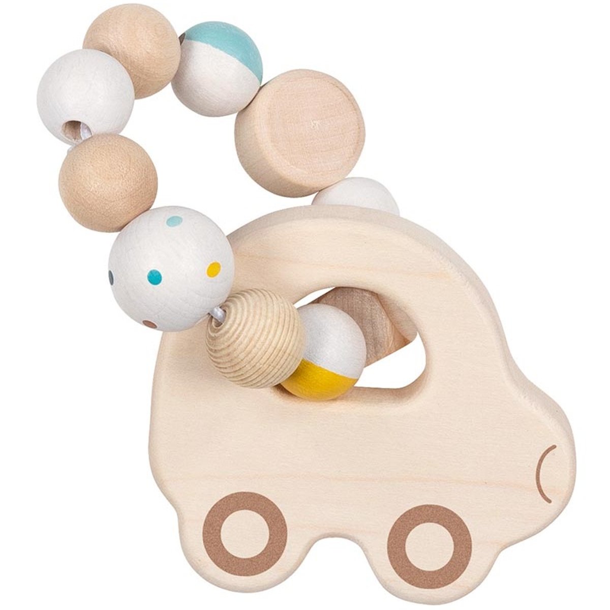 Hochet en bois flexible Voiture beige, GOKI