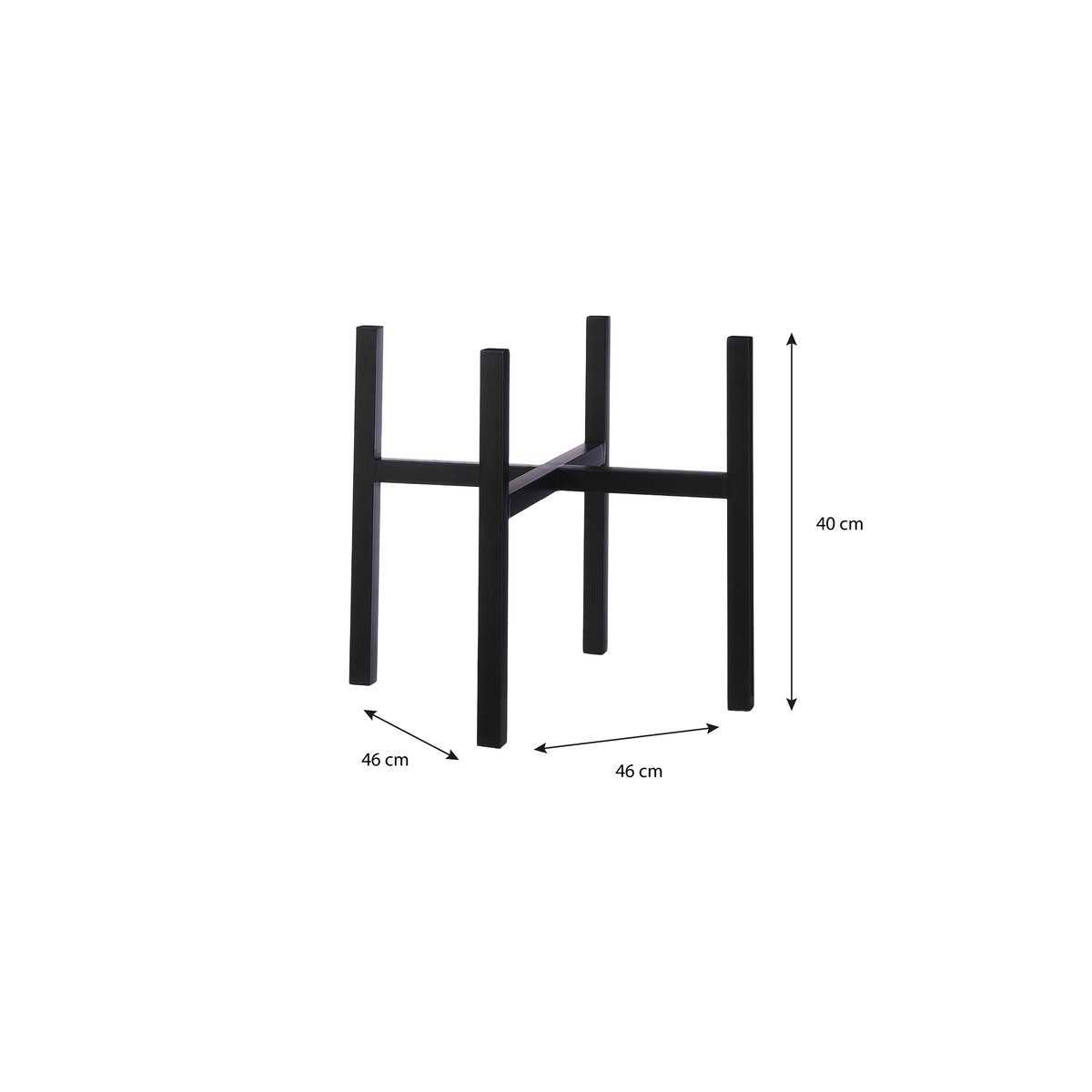 Support pour plantes H40 cm ASCOT XL noir, MICA DECORATIONS