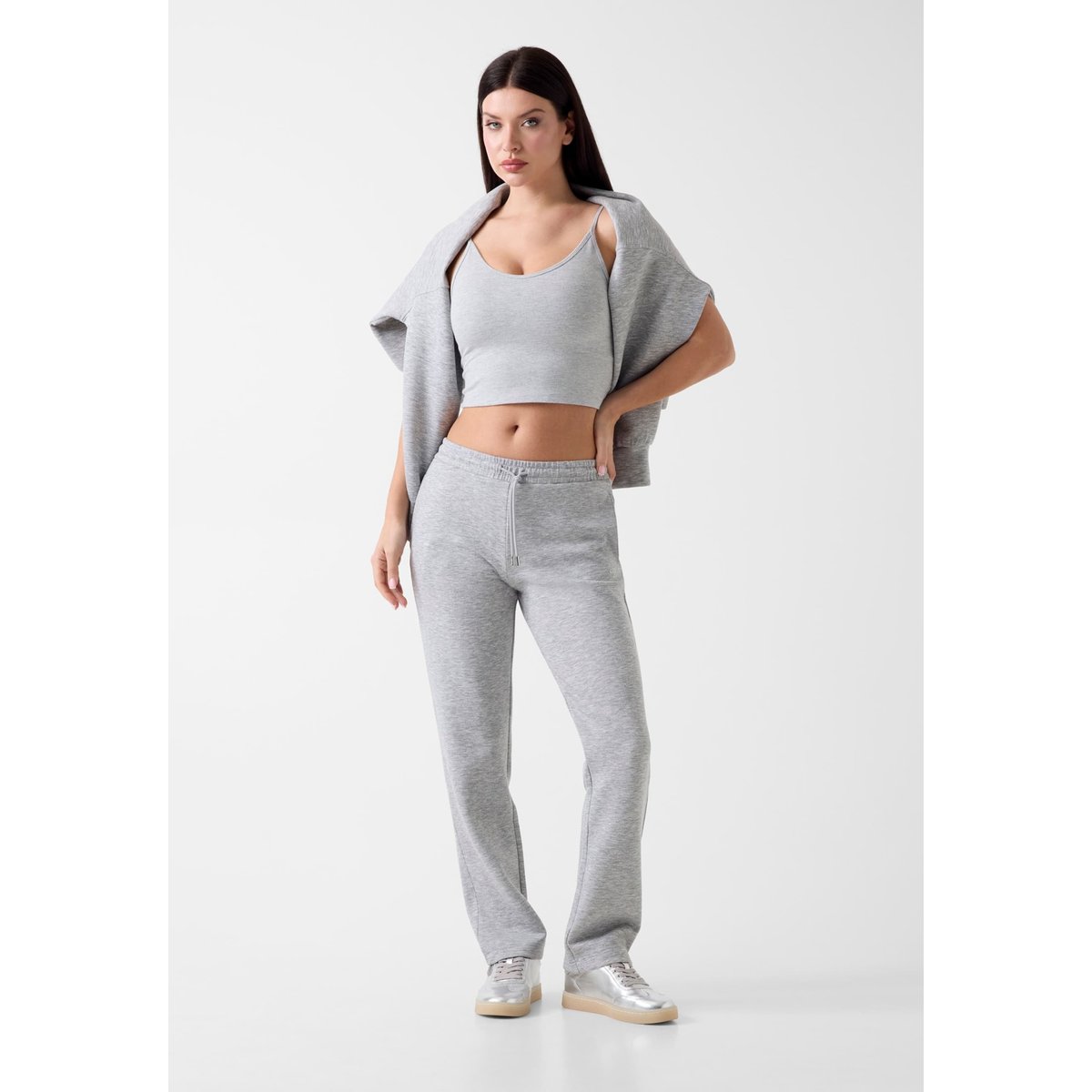 Straight Pantalons Jogger gris, GUESS
