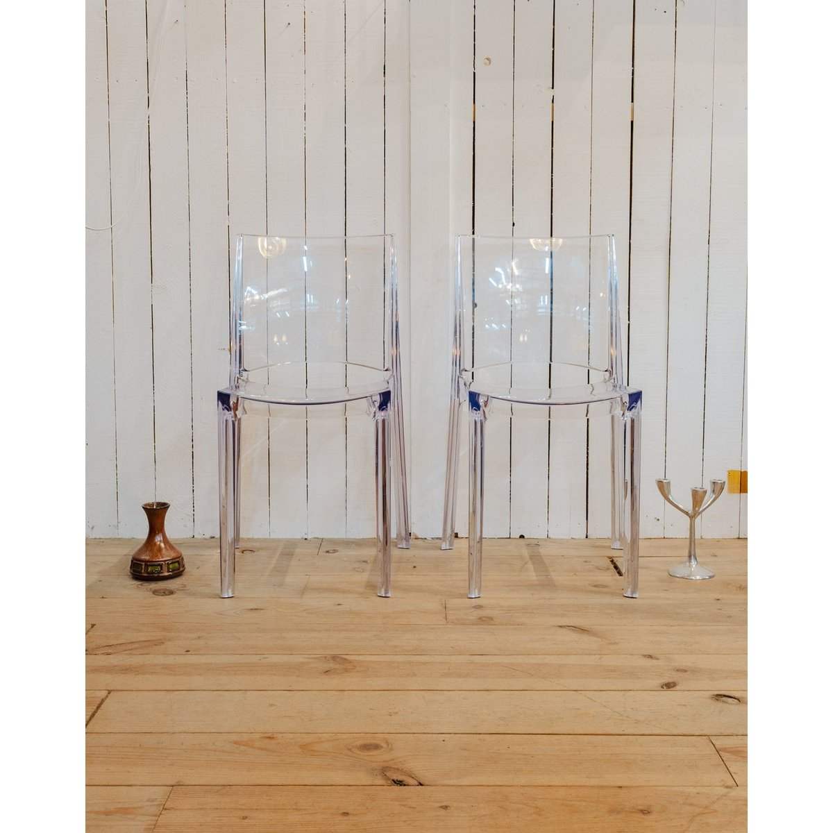 Paire de chaises transparentes Alma N°2148 - Bon état transparent, DEBONGOUT