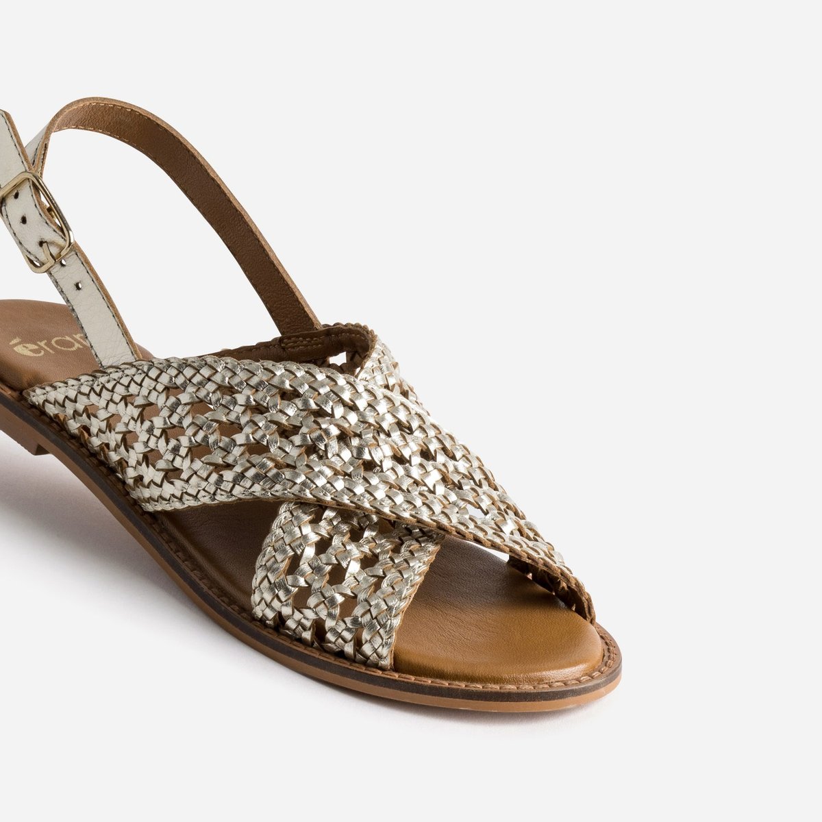 Sandale Plate en cuir SAVANAH or, ERAM