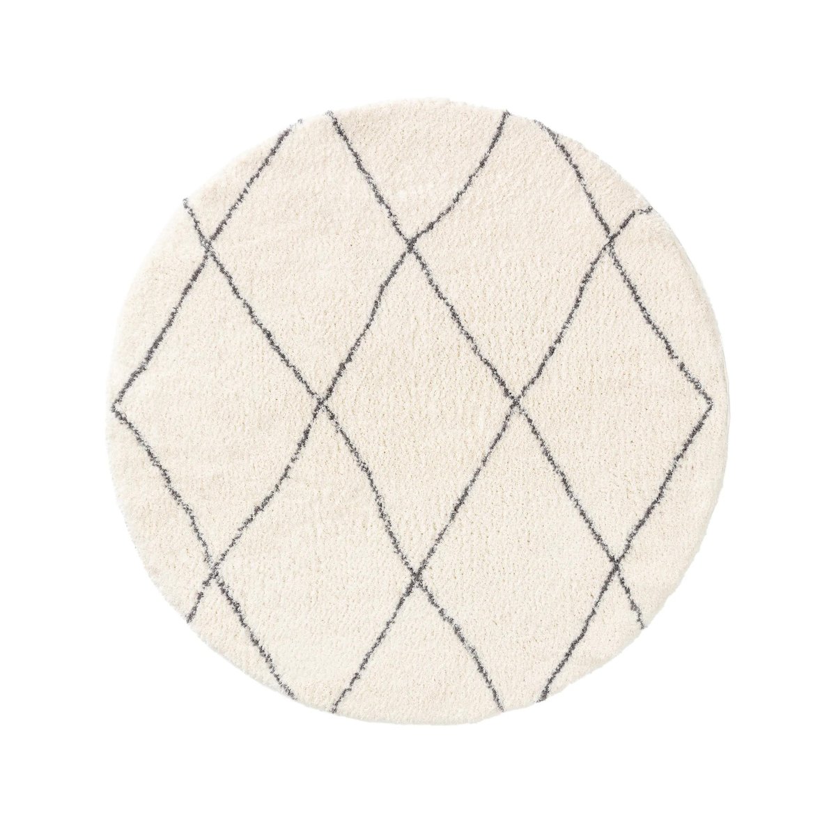 Tapis rond à poils longs BENNO crème, BENUTA 