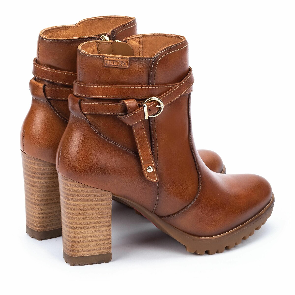 Bottines cuir à talon Connelly cognac, PIKOLINOS