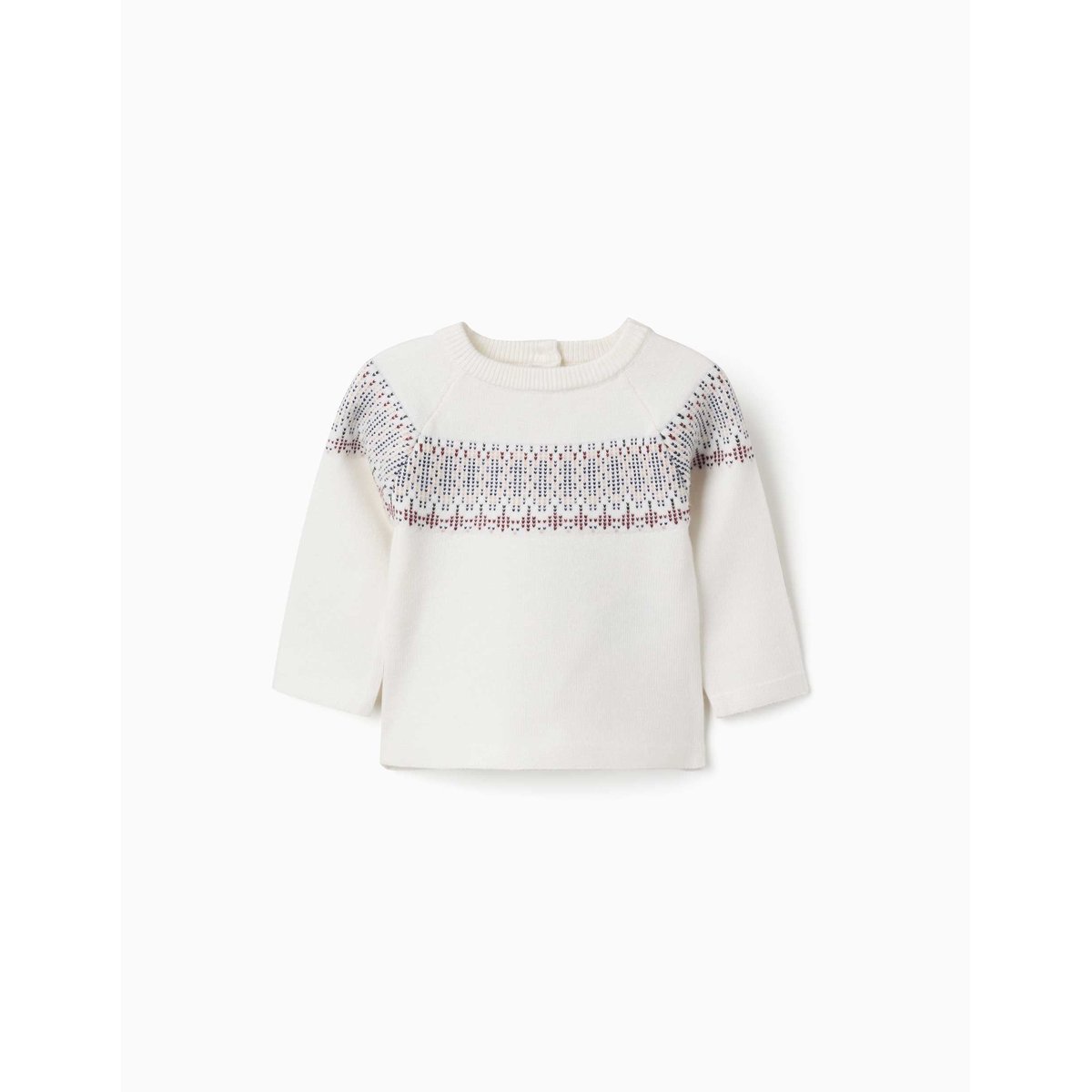 Pull en maille avec motif jacquard blanc, ZIPPY