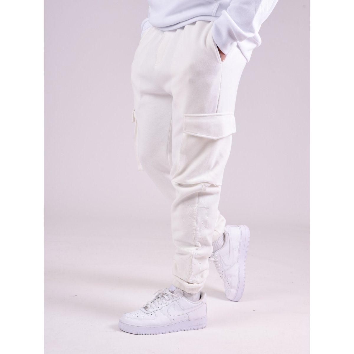 Pantalon cargo basic blanc, PROJECT X