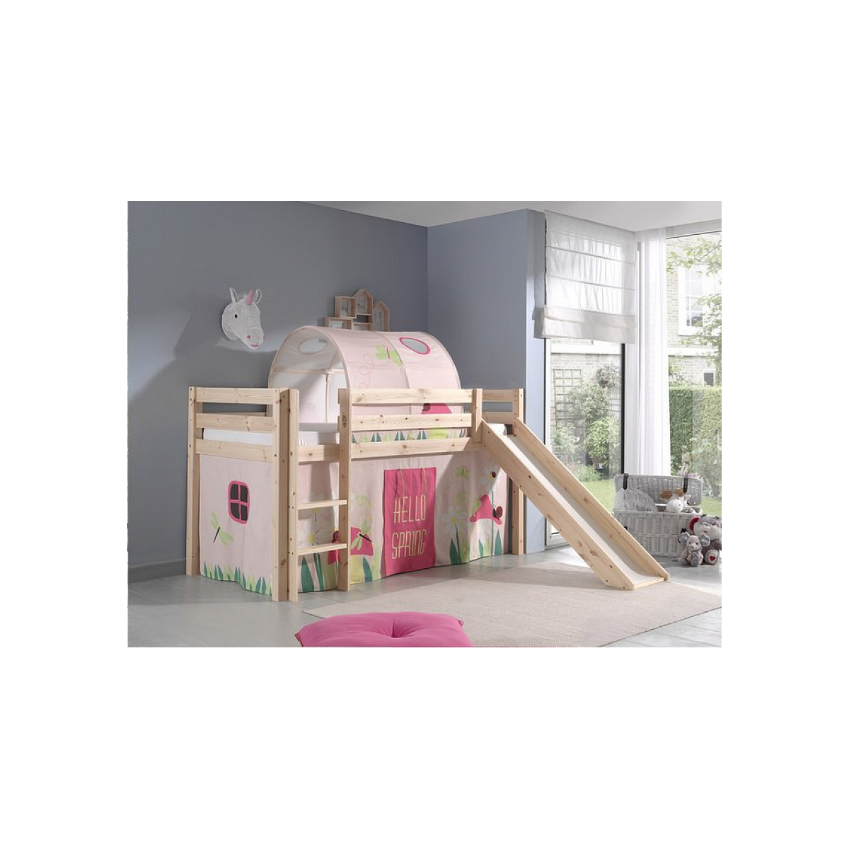 Rideau de lit Spring pour lit mi hauteur couleur unique, VIPACK