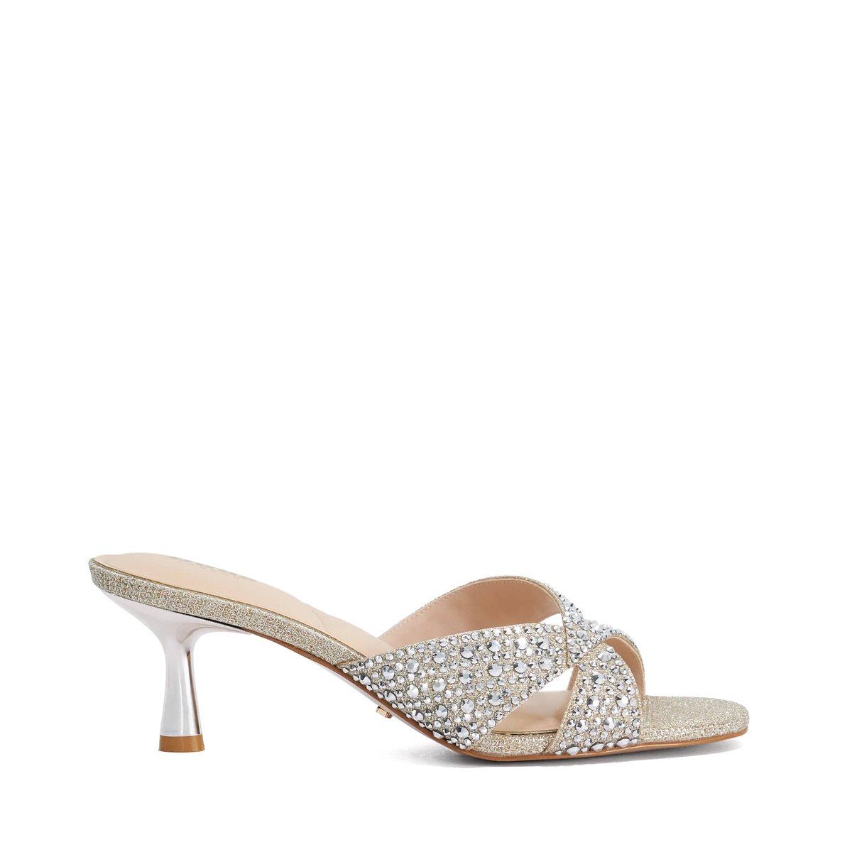 Mules à talons ajourés - MONETTE gold-fabric synthetic, DUNE LONDON