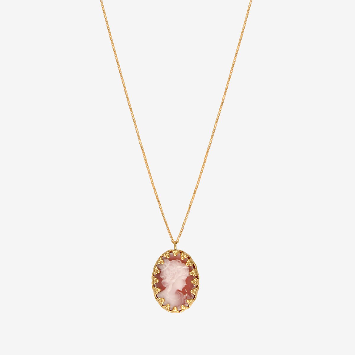 Collier doré petit modele - dubarry camée rouge, CAROLINE NAJMAN