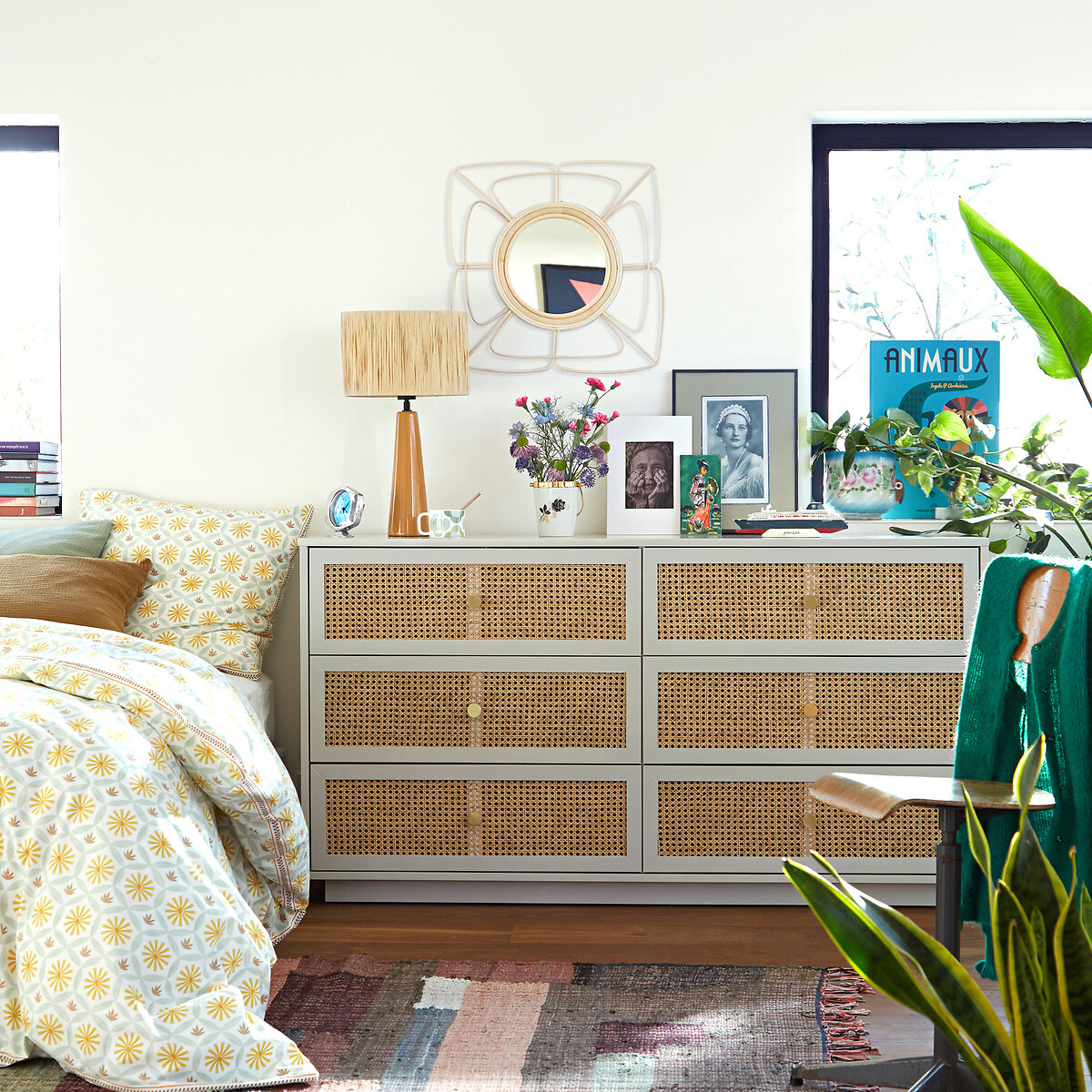 Commode 6 tiroirs, Paola gris/naturel, LA REDOUTE INTERIEURS