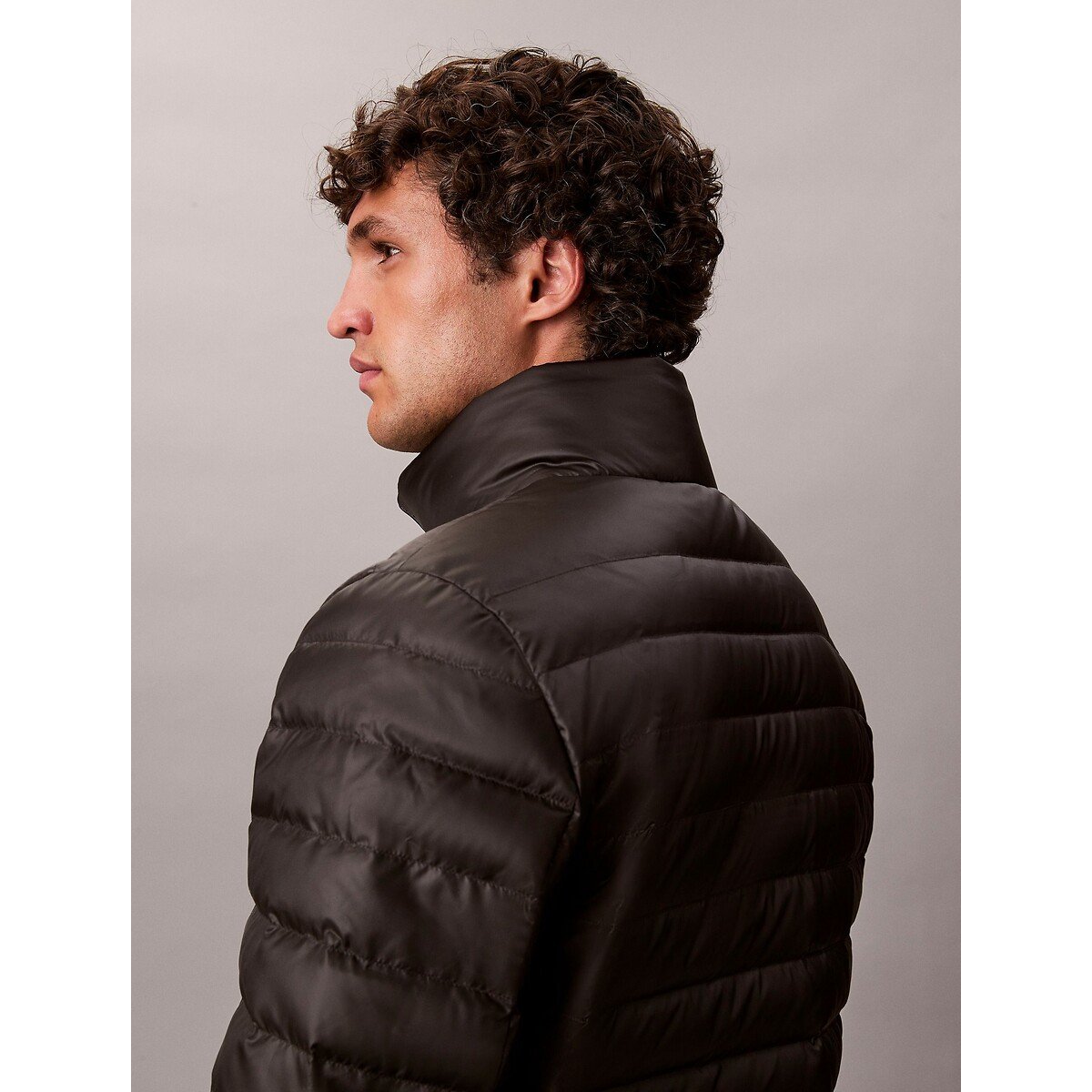 High Neck Padded Jacket black, CALVIN KLEIN