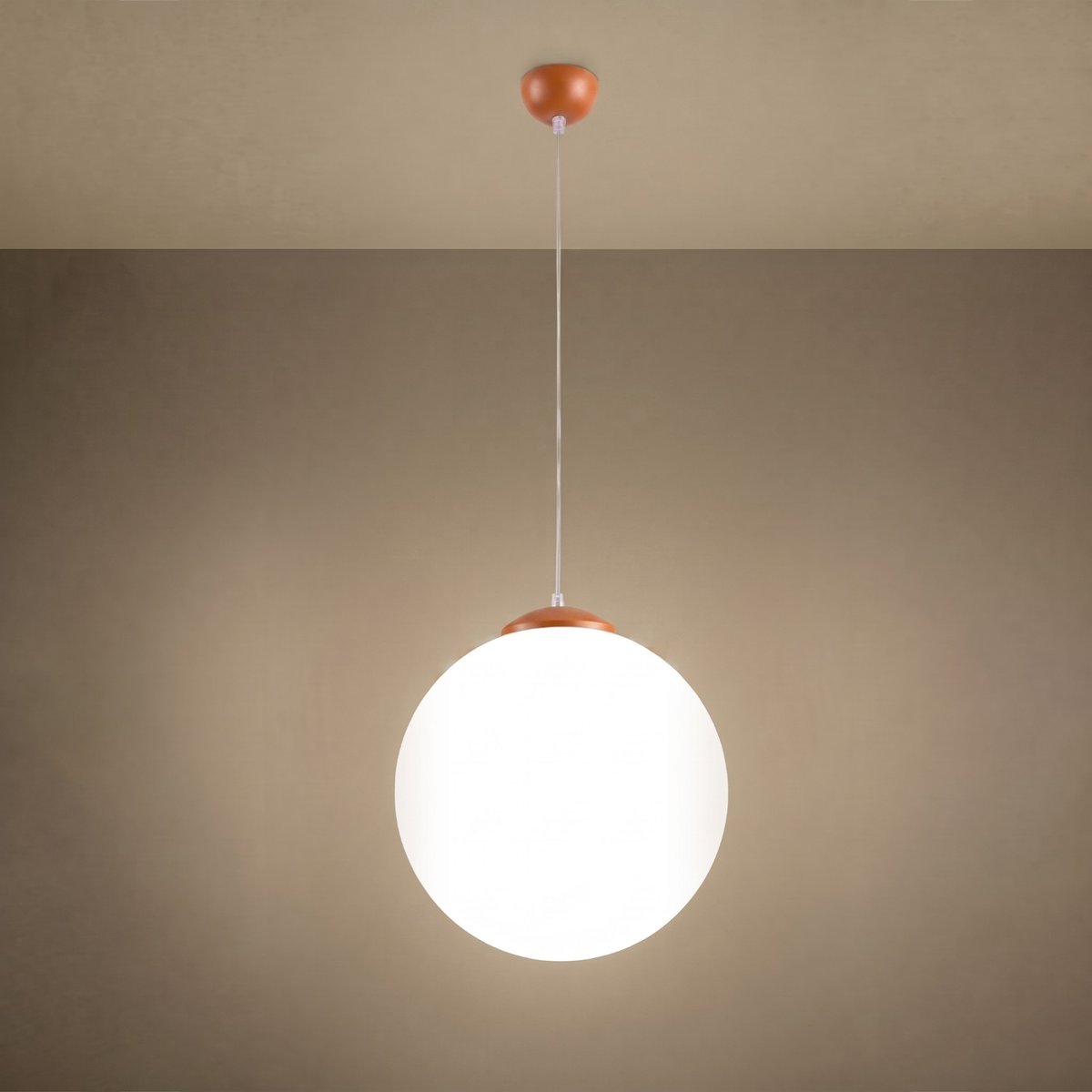 Suspension Acier Ocre Rouge E27 1 Ugo ocre rouge, EDEN
