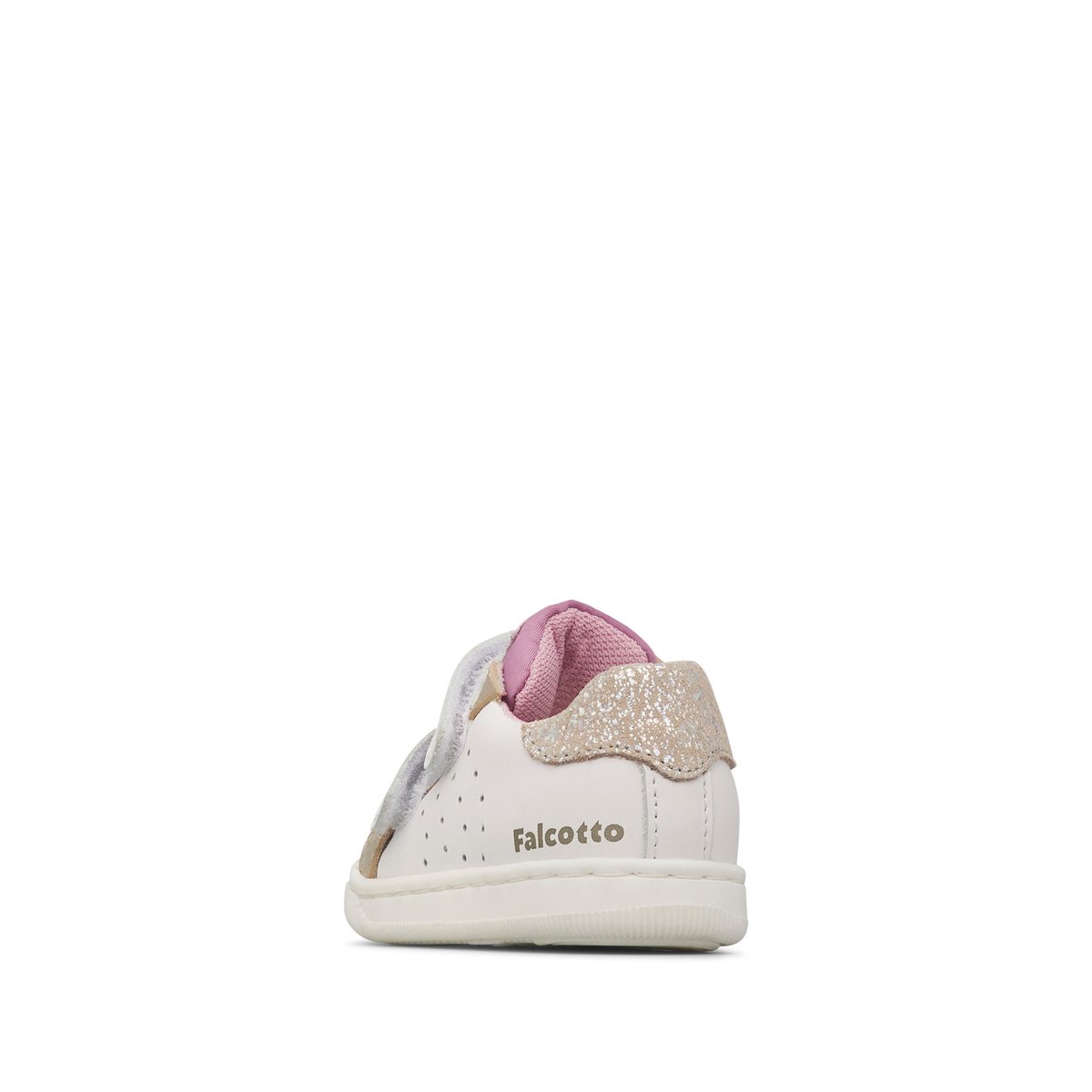 Baskets en cuir et en daim KINER LOW VL blanc-platine-, FALCOTTO