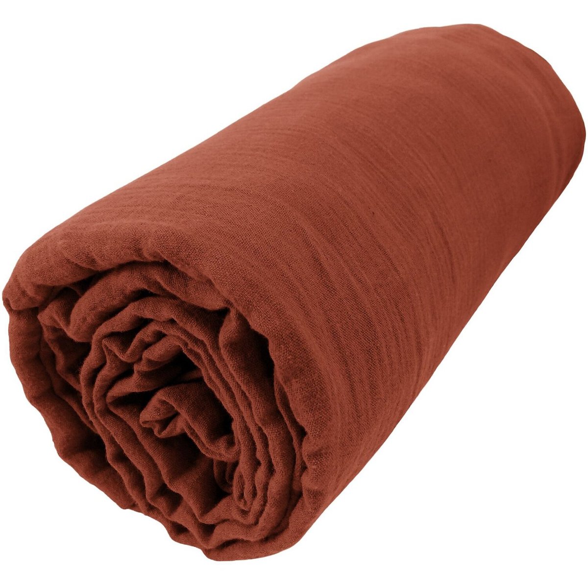 Drap Housse Gaze De Coton Uni terracotta, C DESIGN HOME TEXTILE