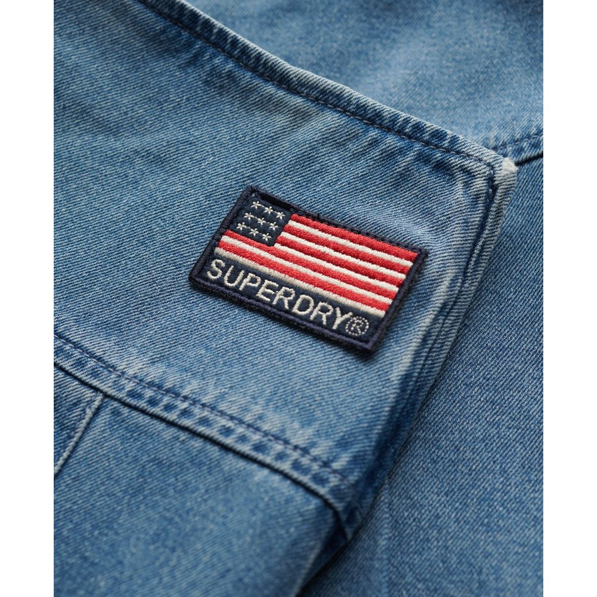 Mini-jupe plissée à empiècements délavage vintage, SUPERDRY