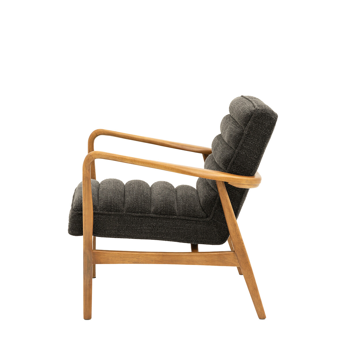 Fairfield Mid-Century Boucle Armchair with Solid Wood Frame charcoal, ÉDITÉ