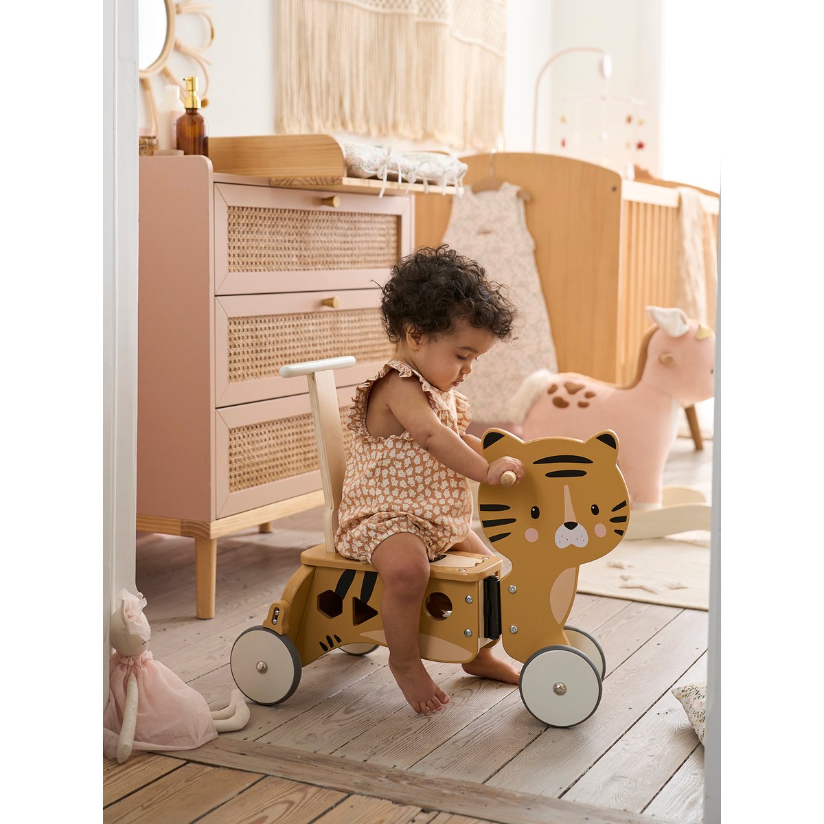 Porteur chariot de marche 2 en 1 en bois FSC® bois, VERTBAUDET