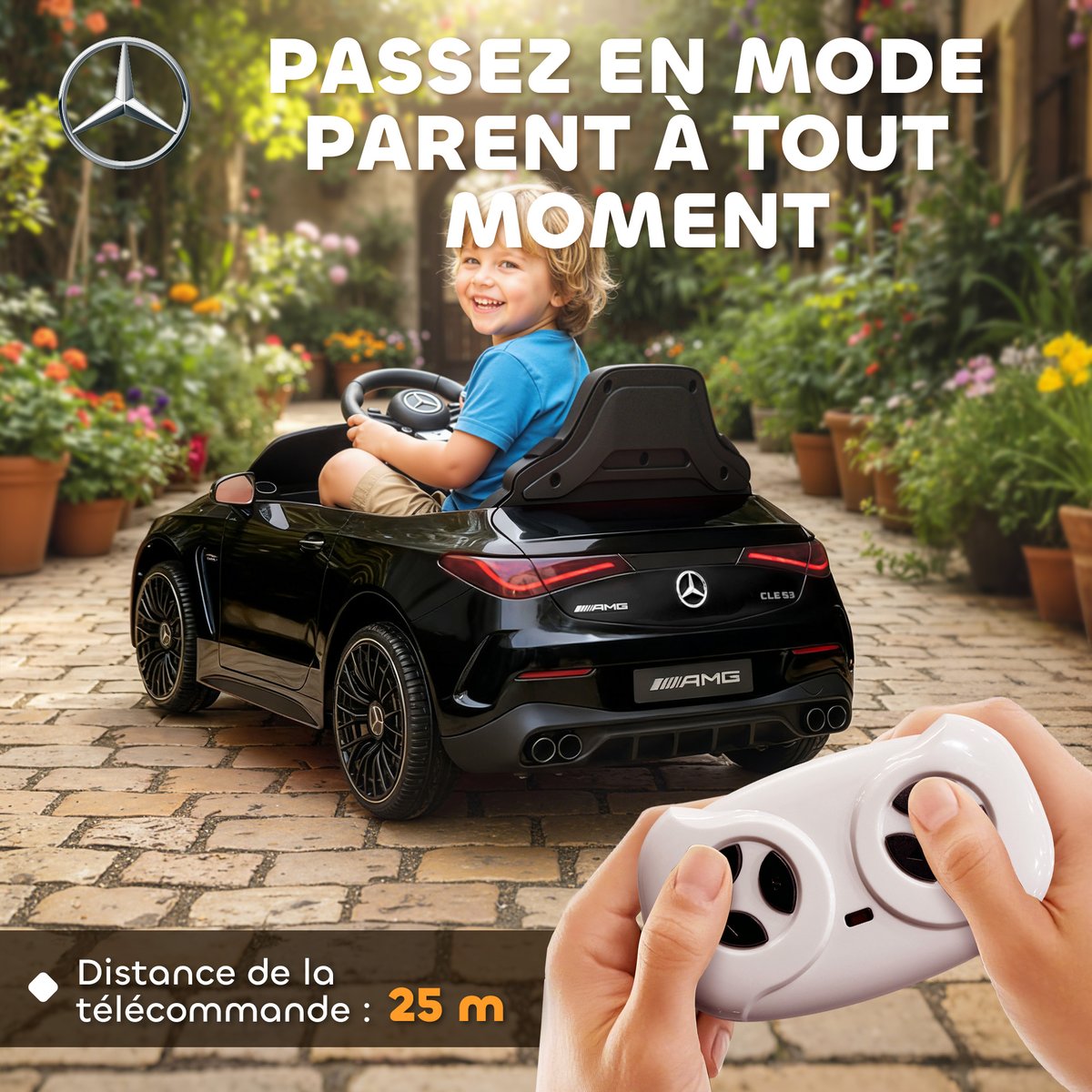 Voiture électrique à conducteur assis PP Noir noir, AIYAPLAY