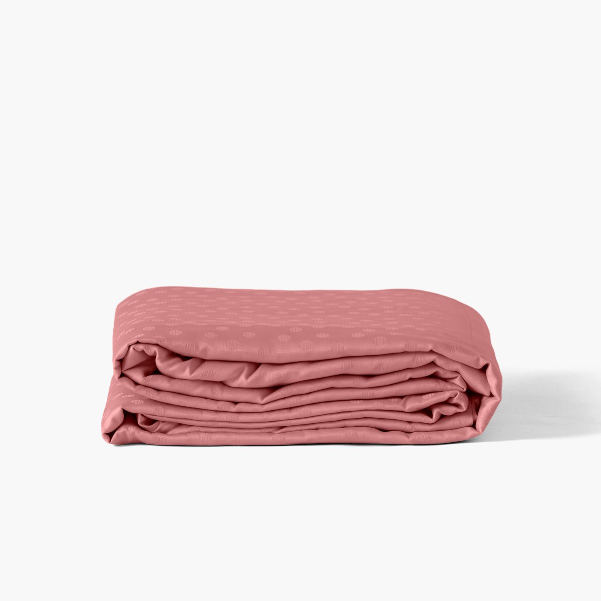 Housse de couette satin de coton jacquard pois et rayures PRESTIGE santal, CARRE BLANC