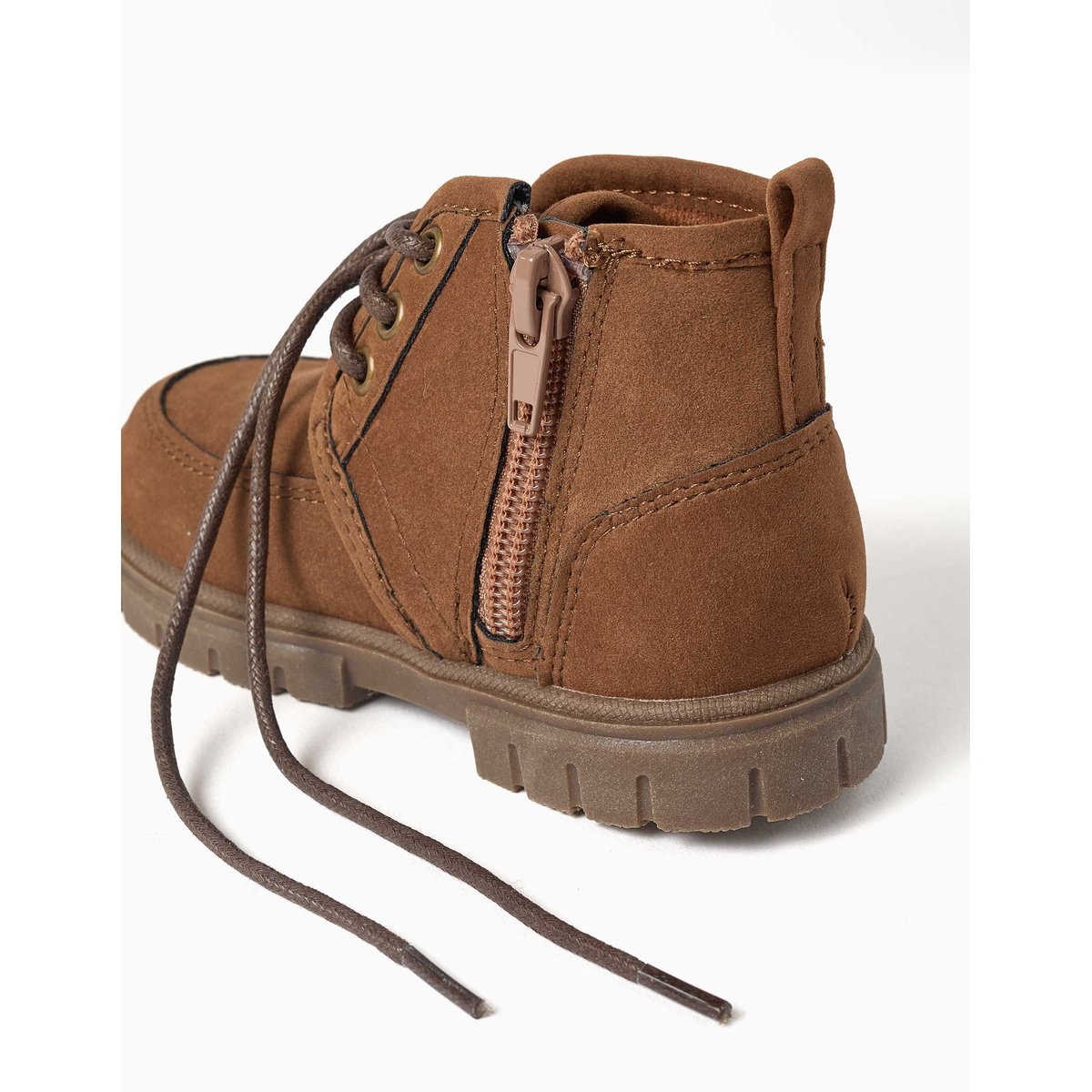 Bottes en suédine avec lacets beige, ZIPPY