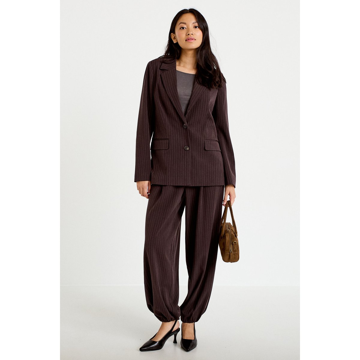 Blazer col classique manches longues marron, CACHE CACHE