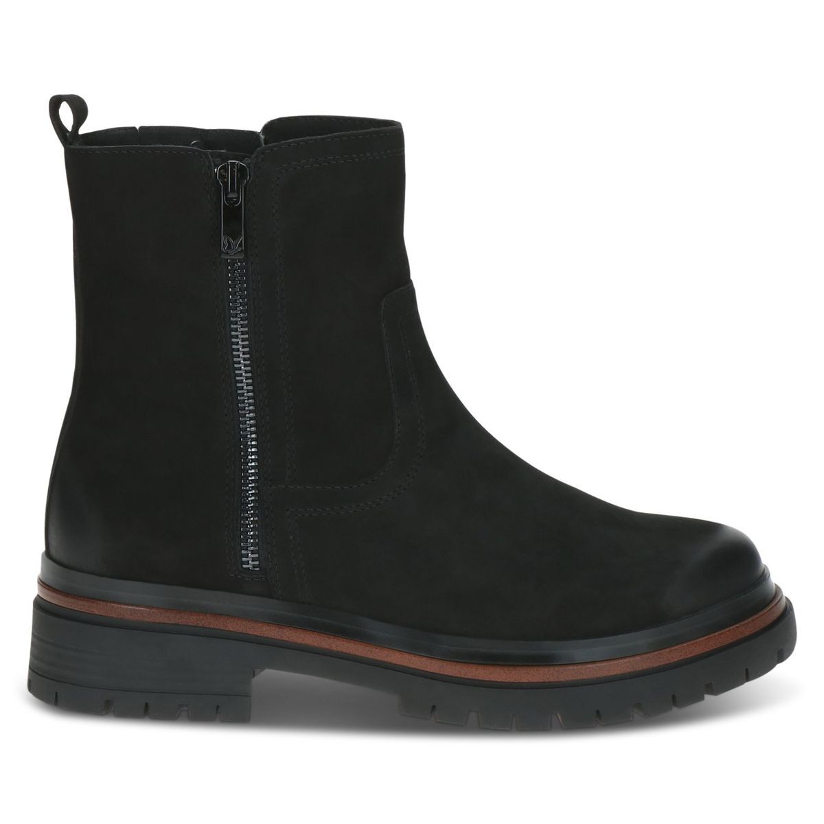 Bottine en cuir noir nubuck, CAPRICE