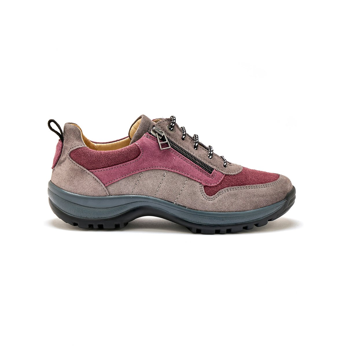 Chaussures de randonnée lacés et zippés gris, PEDICONFORT