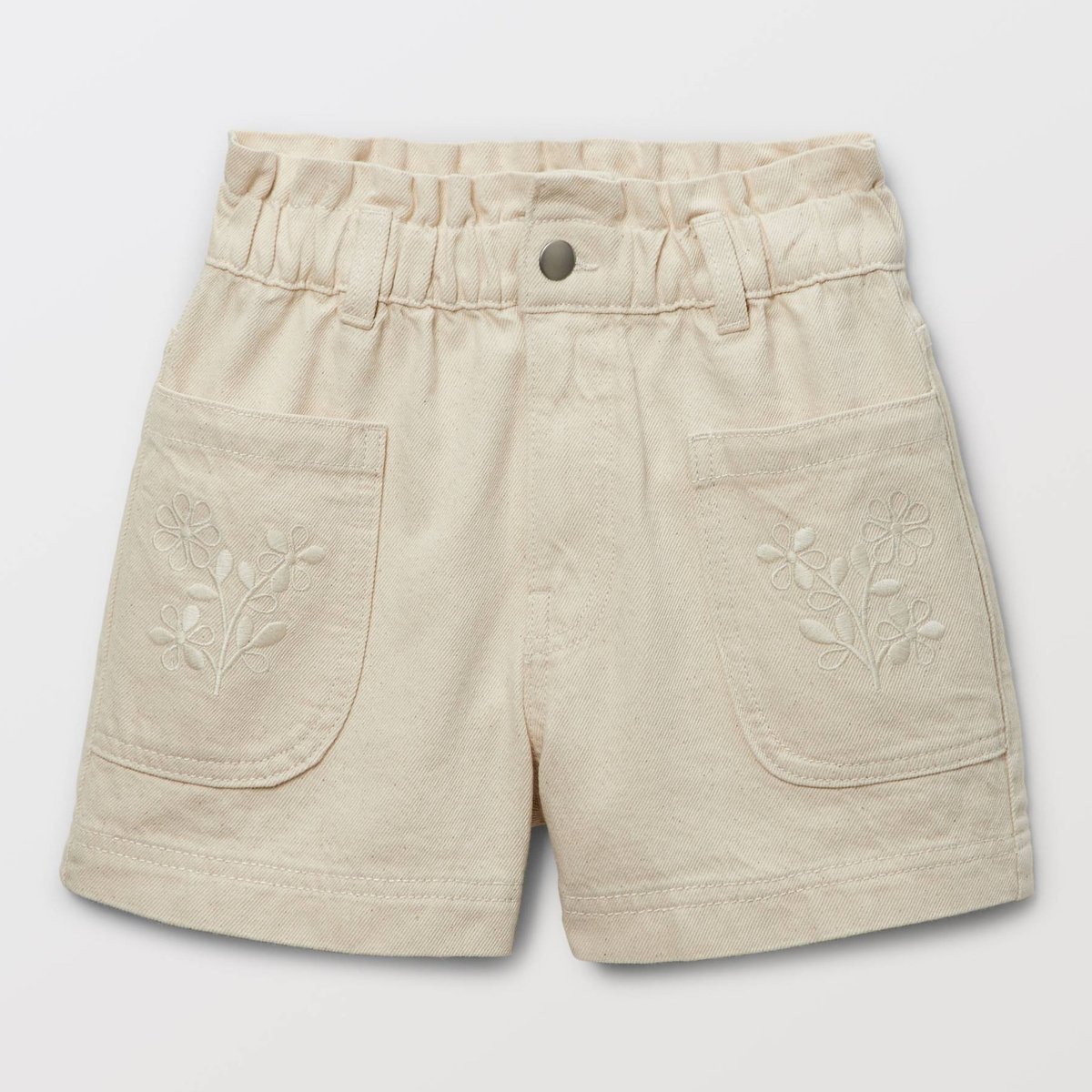 Short poches brodées naturel, MONOPRIX