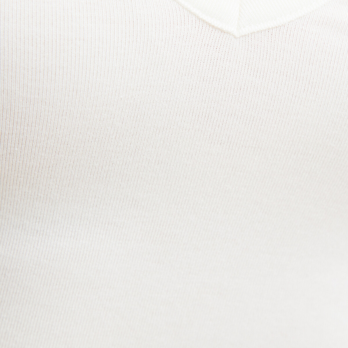 V-Neck Short Sleeve T-Shirt white, LA REDOUTE COLLECTIONS