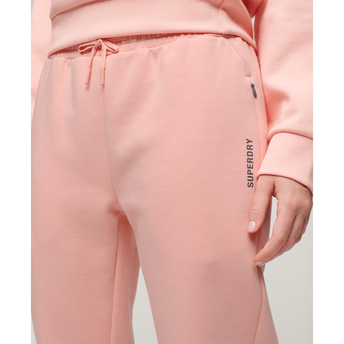 Pantalon de survêtement slim Sports Tech rose perle pêche, SUPERDRY