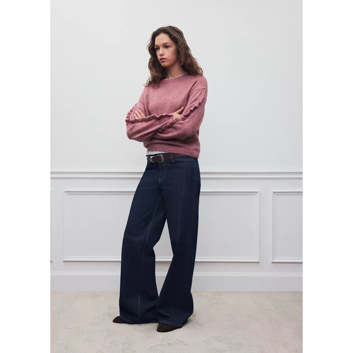 Pull-over détail à volants rose, MANGO TEEN