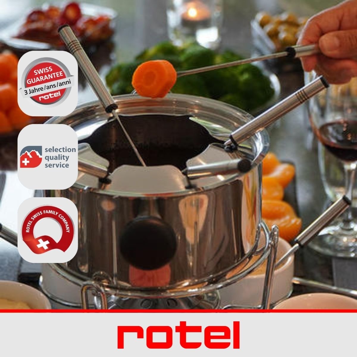 Ensemble à fondue bourguignonne 6 personnes blanc,inox, ROTEL