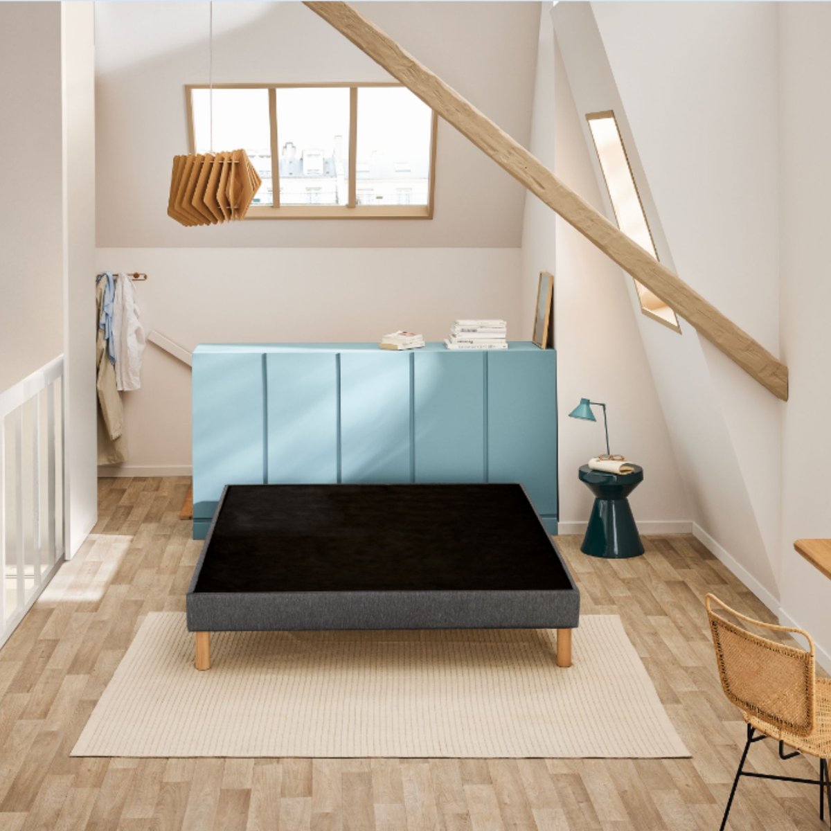 Sommier déco tapissier UNIC gris foncé, BULTEX