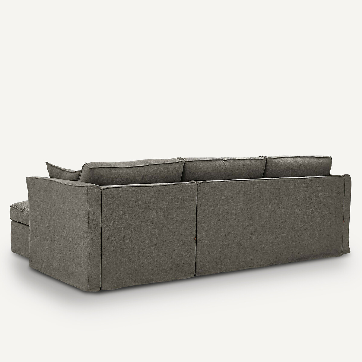 Canapé d’angle lin épais stonewashed, Camille ecorce, AM.PM