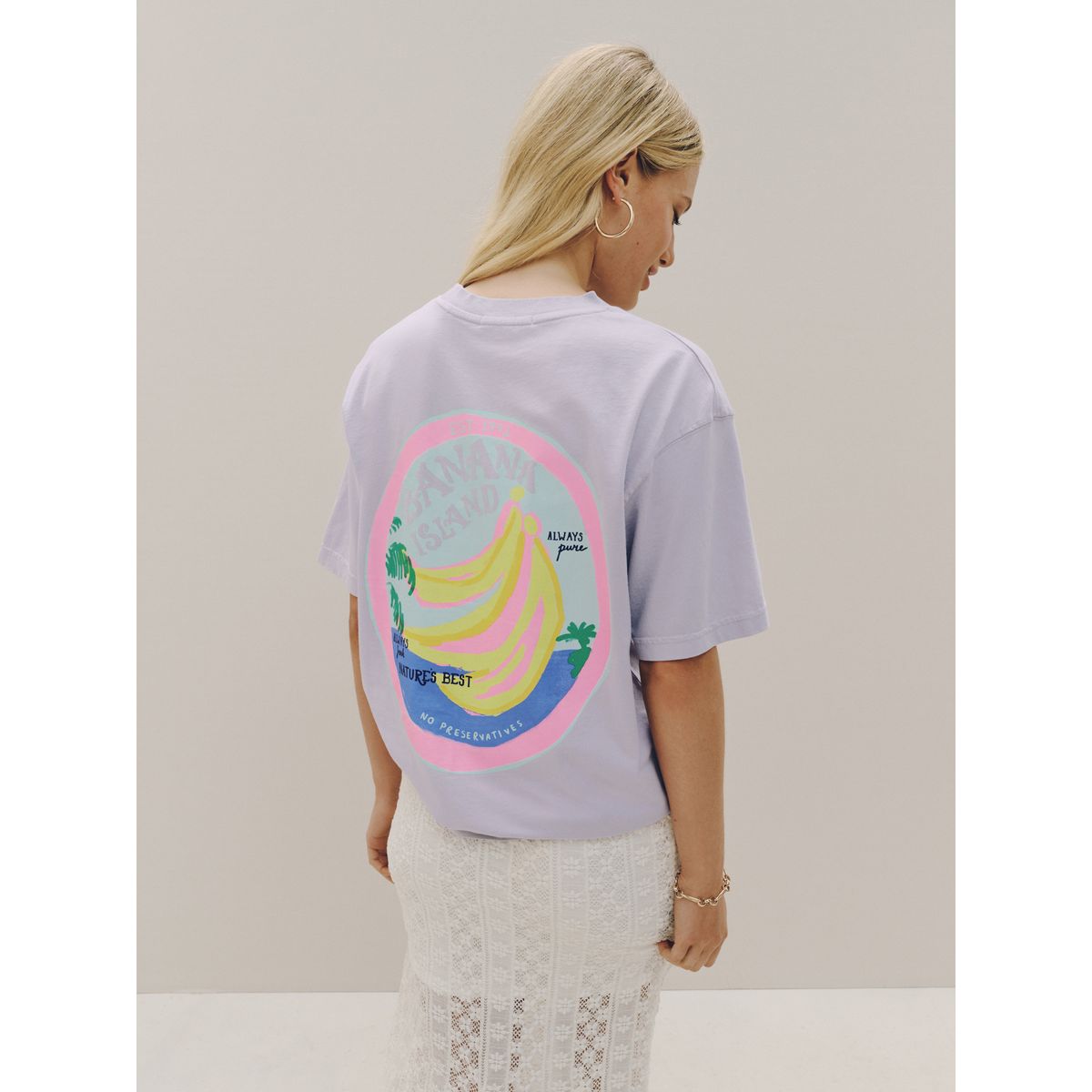 T-shirt à imprimé graphique banane violet clair, NEXT