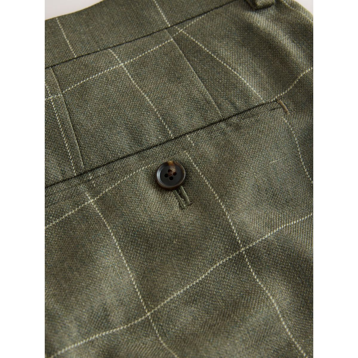 Pantalon de costume ajusté en lin et mérinos signature vert, NEXT
