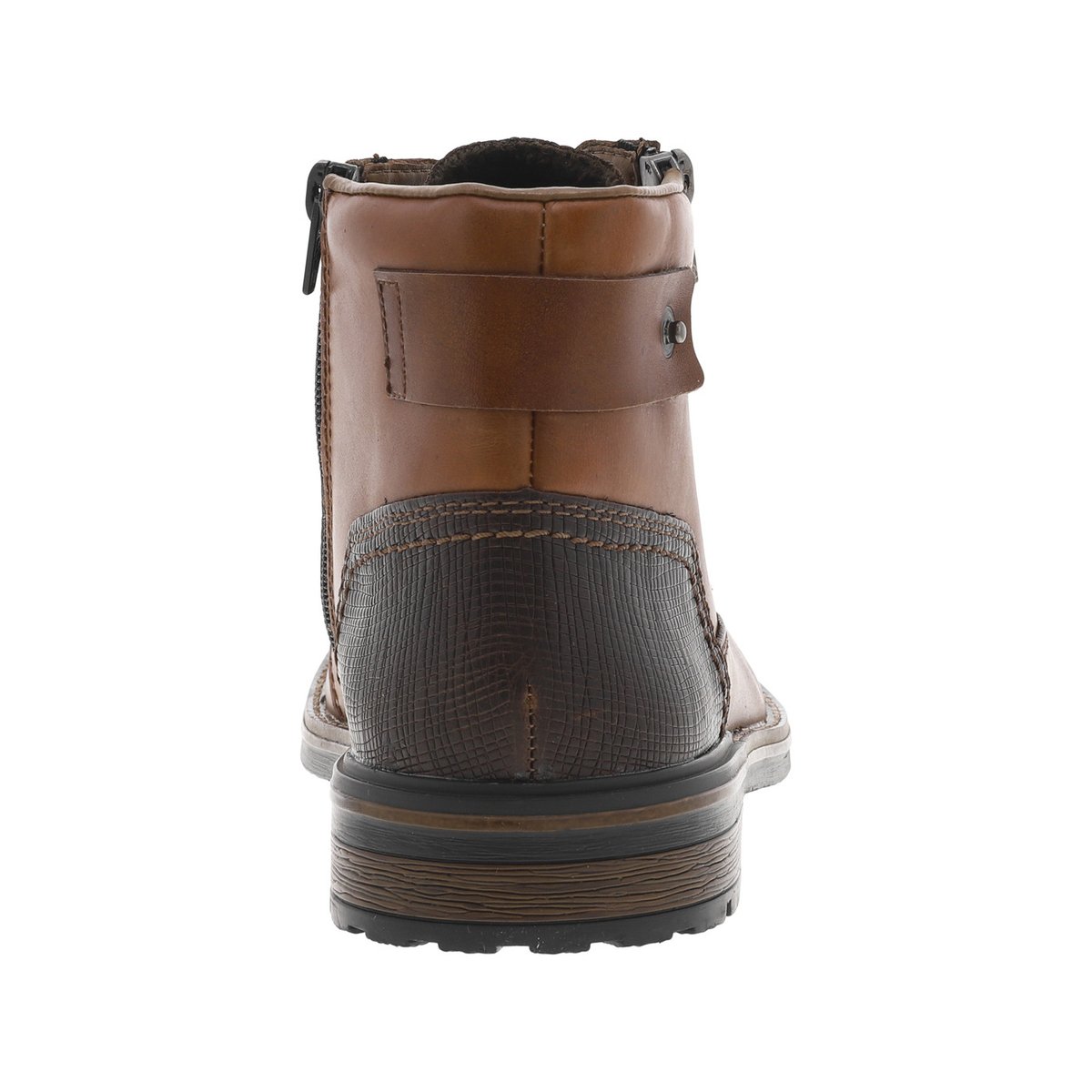Bottines en cuir marron avec doublure en laine et fermeture zippée marron, RIEKER