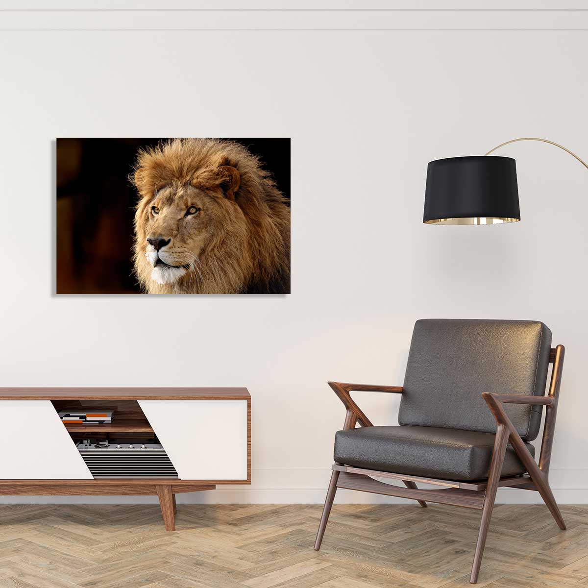 Tableau lion tableau alu dibond, HEXOA