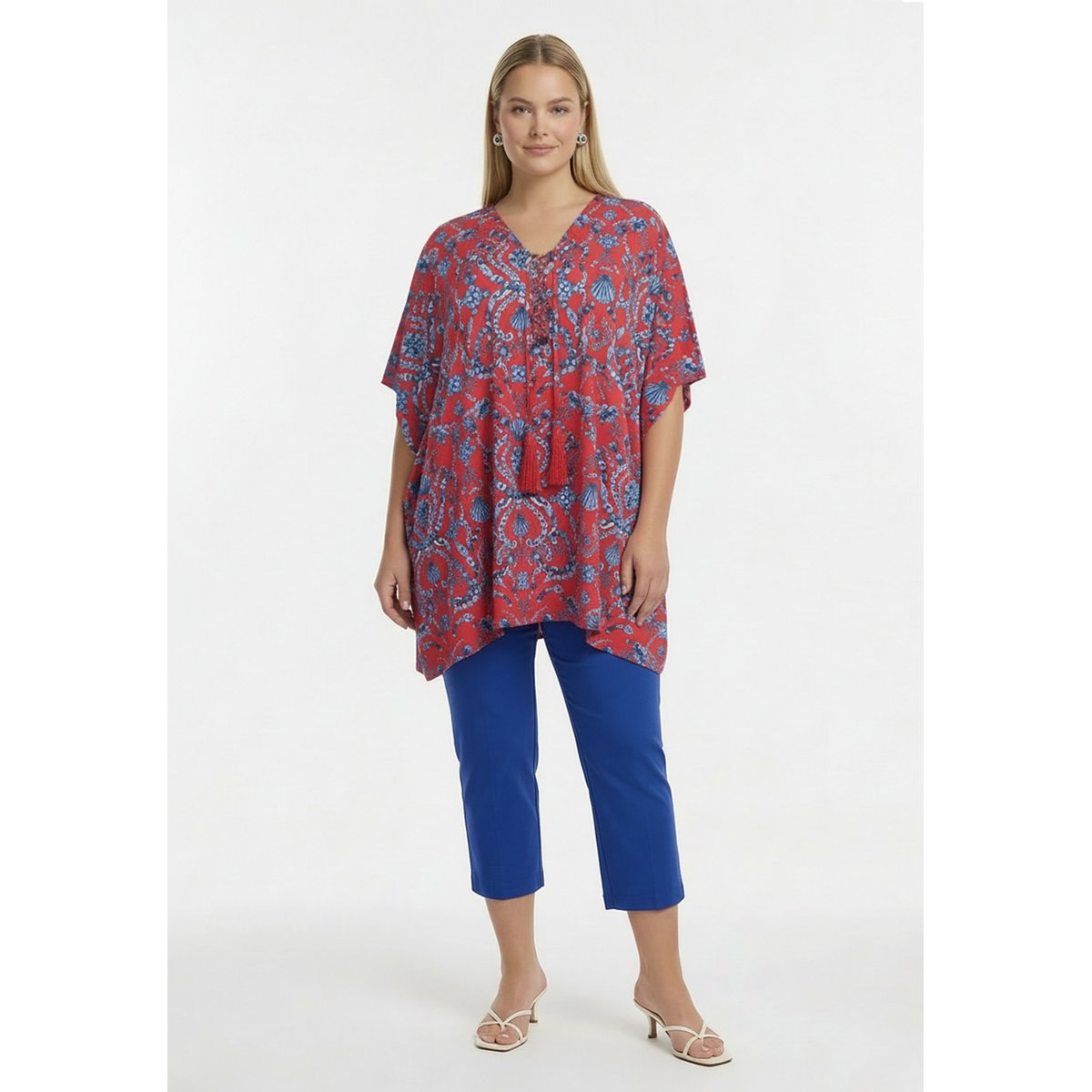 Caftan sans manches rouge clair, YOEK
