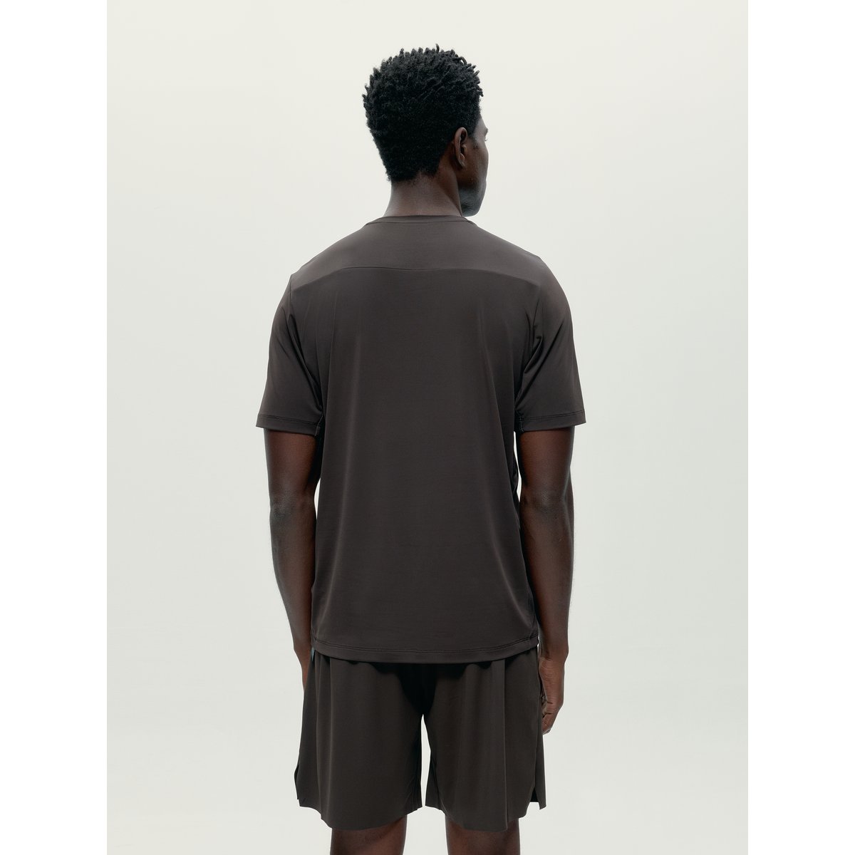 T-shirt de sport homme Volta 2.0 Manches courtes séchage rapide marron chocolat, BORN