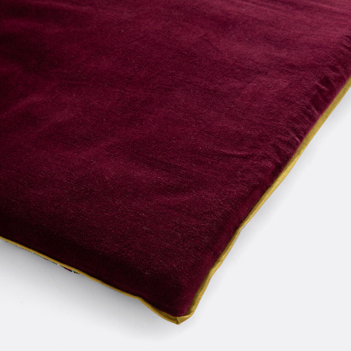 Matelas d'assise en coton imprimé block-print, SHANDIRA vert/bordeaux, LA REDOUTE INTERIEURS