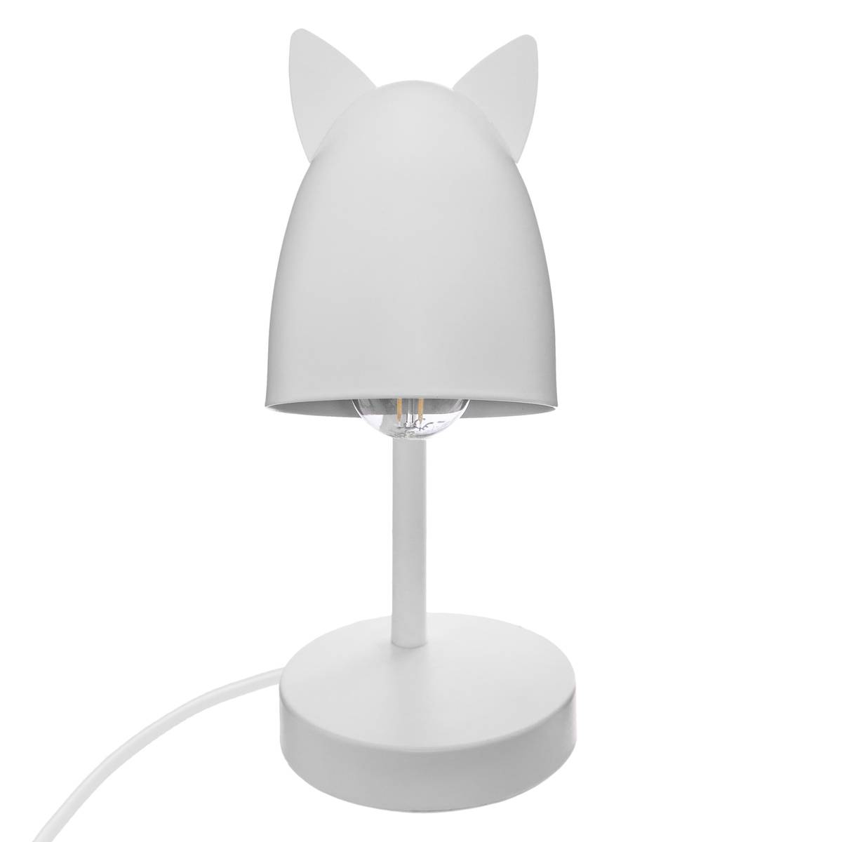 Lampe enfant en métal à hauteur réglable abat-jour oreilles JERRY blanc, ATMOSPHERA FOR KIDS