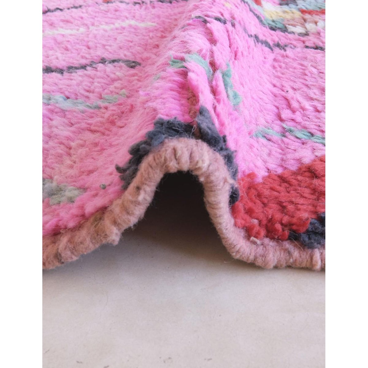 Tapis berbère marocain en laine 171 x 261 cm rose poudrée, AFK LIVING