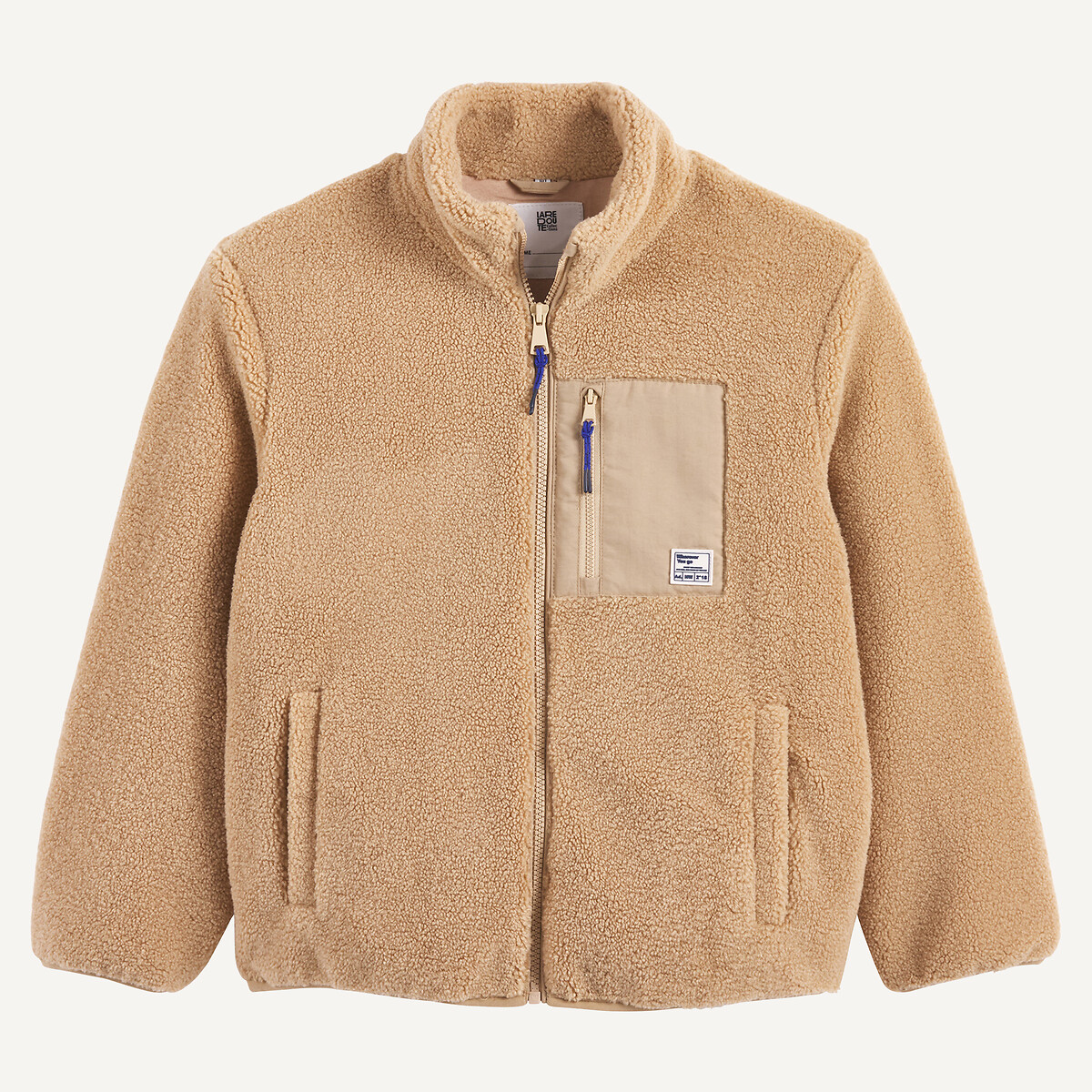 Gilet col montant, zippé, en sherpa beige, LA REDOUTE COLLECTIONS