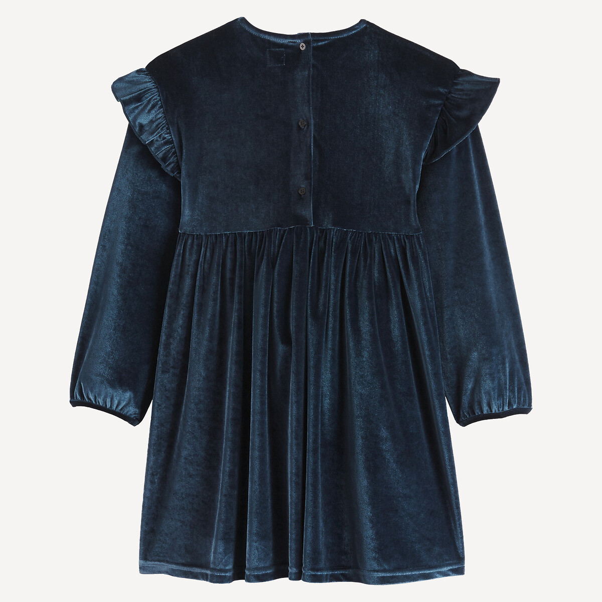 Robe à manches longues en velours bleu marine, LA REDOUTE COLLECTIONS
