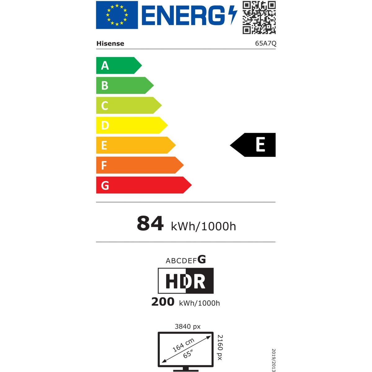 TV QLED 65A7S (2026) 65" (164 cm) couleur unique, HISENSE