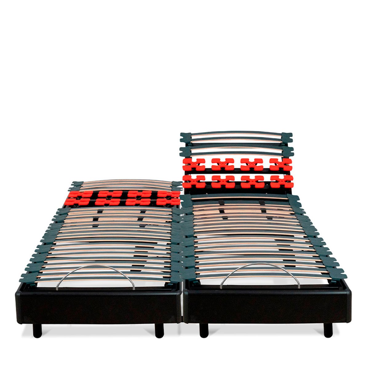 Jeu de 2 sommiers électriques Bodysoft 2x70x190 cm Lattes & Plots noir, BELLECOUR