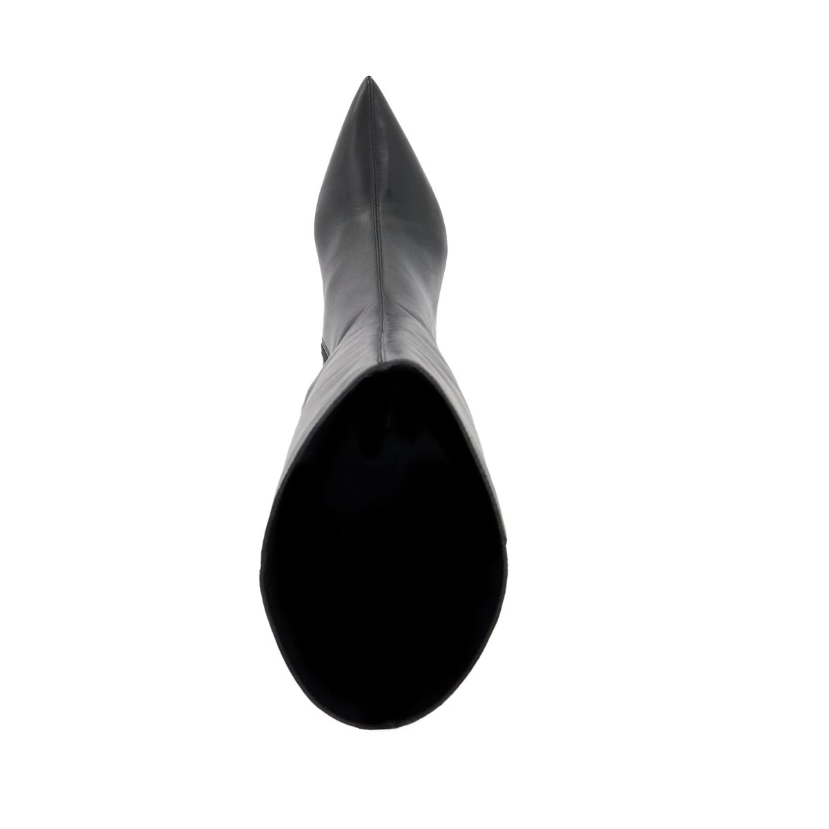 Bottes hauteur genou à talon bobine coupe large - Wide Fit SMOOTHLY black-leather, DUNE LONDON