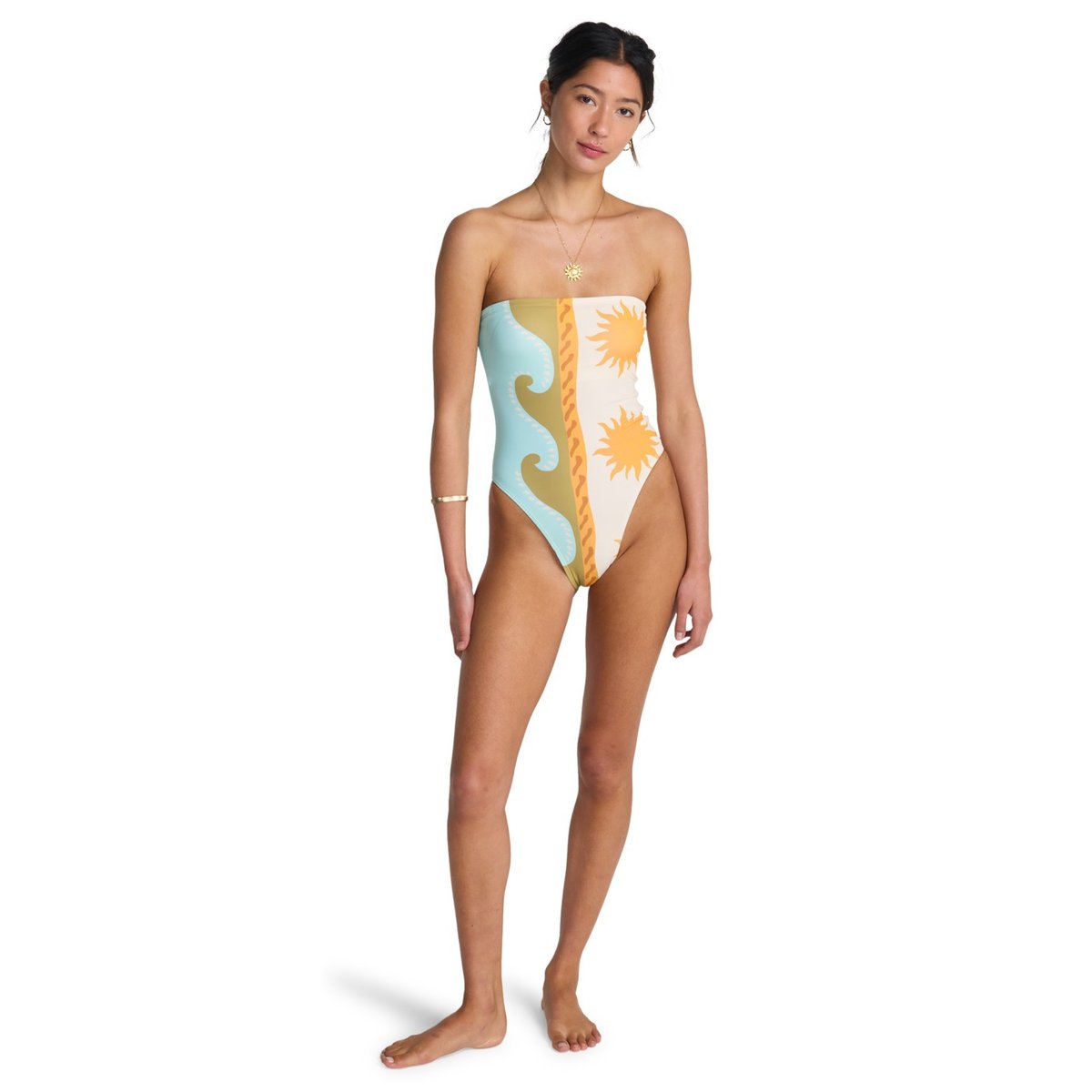 Maillot de bain une pièce bustier SUNBLIND TULLY HI ONE-PIECE blanc salt crystal, BILLABONG