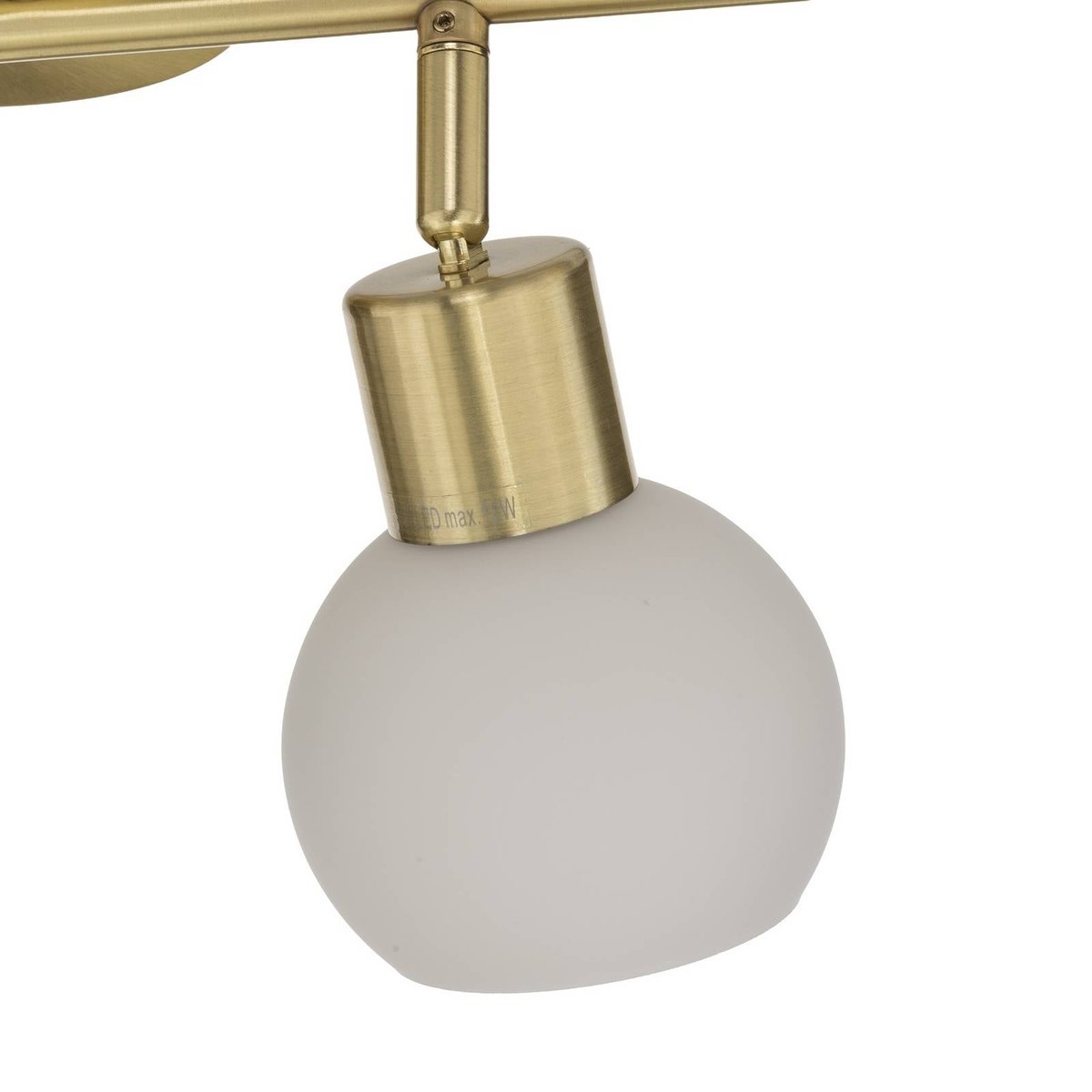 Plafonnier en métal moderne, Elaina laiton, blanc opale, LINDBY