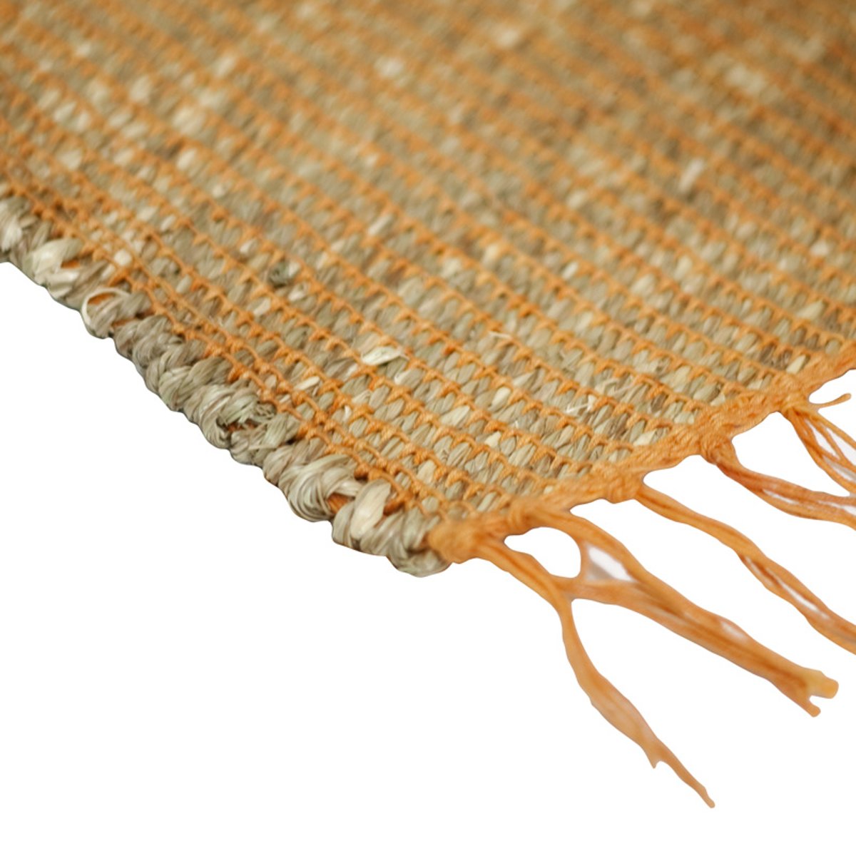 Tapis en jonc de mer et coton PROVENCA orange, THE DECO FACTORY